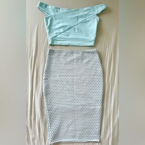 Kookai gorgeous crop top and skirt set